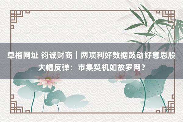 草榴网址 钧诚财商｜两项利好数据鼓动好意思股大幅反弹：市集契机如故罗网？