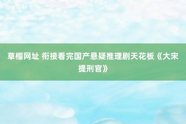 草榴网址 衔接看完国产悬疑推理剧天花板《大宋提刑官》